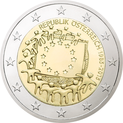 2 Euro Österreich 2015 30 Jahre Europaflagge