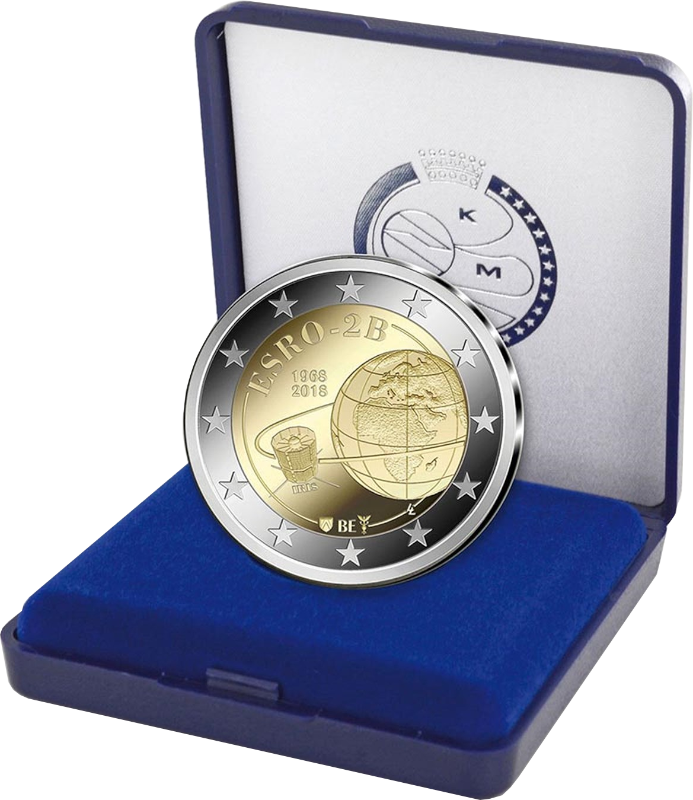 2 Euro Belgien 2018 50 Jahre europäischer Satellit ESRO 2B (Iris 2)