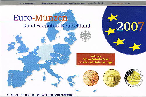 2 Euro Deutschland 2007 KMS Deutschland 2007 SP A,D,F,G,J