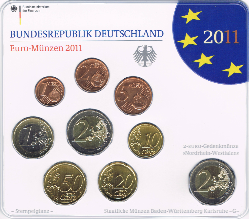 2 Euro Deutschland 2011 KMS Deutschland 2011 ST A,D,F,G,J