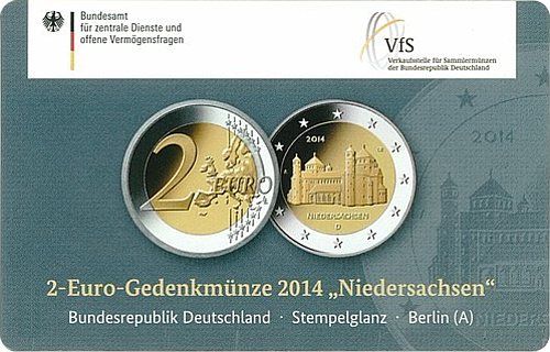 2 Euro Deutschland 2014 Niedersachsen: Kirche St.Michael Hildesheim A - World Money Fair