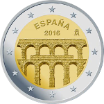 2 Euro 22 2016 Altstadt und Aquädukt von Segovia