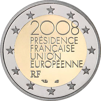 2 Euro Frankreich 2008 Französicher Vorsitz im Europarat