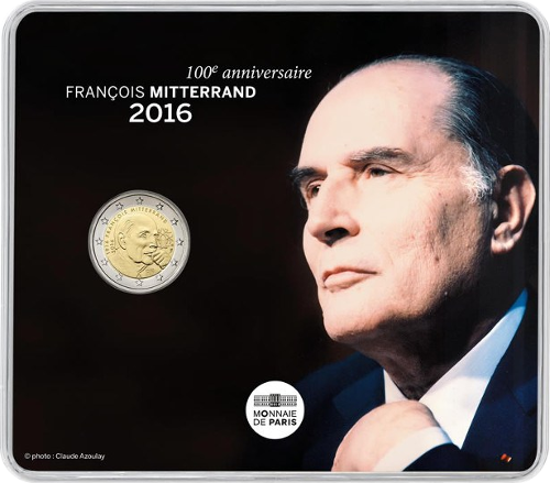 2 Euro Frankreich 2016 100.Geburtstag von Francois Mitterand