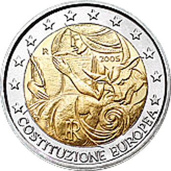2 Euro Italien 2005 1.Jahrestag der Europäischen Verfassung