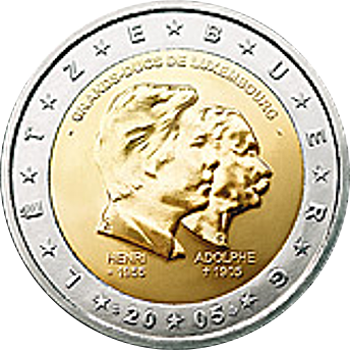 2 Euro Luxemburg 2005 100.Todestag Großherzog Adolphe