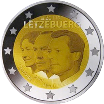 2 Euro Luxemburg 2011 50.Jahrestag der Ernennung Jeans zum Statthalter des Großherzogtums