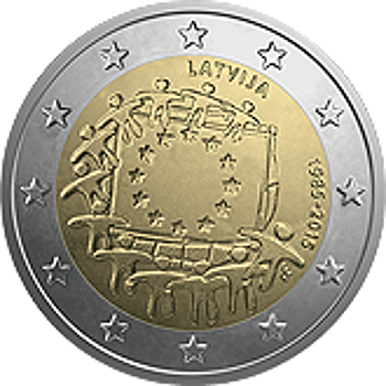 2 Euro Lettland 2015 30 Jahre Europaflagge