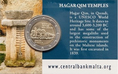 2 Euro Malta 2017 Prähistorische Stätten: Ħaġar Qim