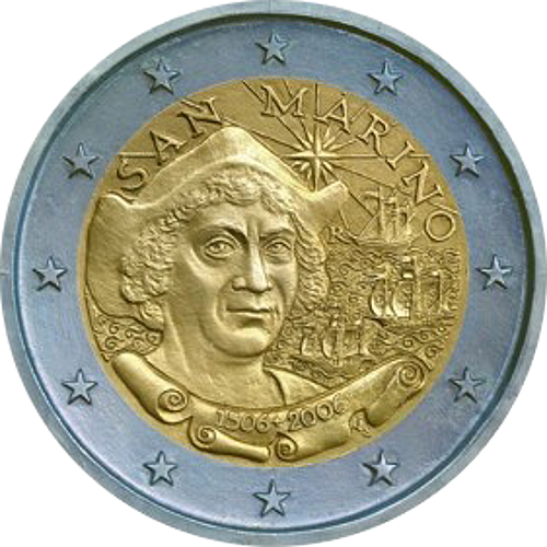 2 Euro San Marino 2006 500.Todestag von Christoph Kolumbus