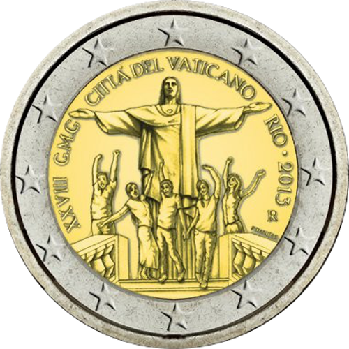 2 Euro Vatikanstadt 2013 XXVIII.Weltjugendtag in Rio de Janeiro