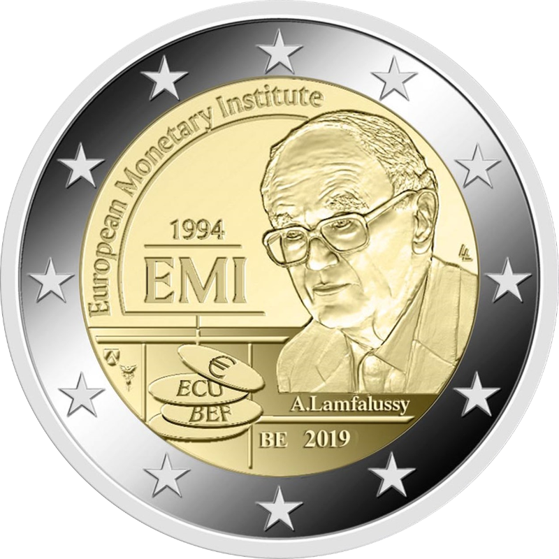 2 Euro Belgien 2019 25. Gründungstag des Europäischen Währungsinstituts