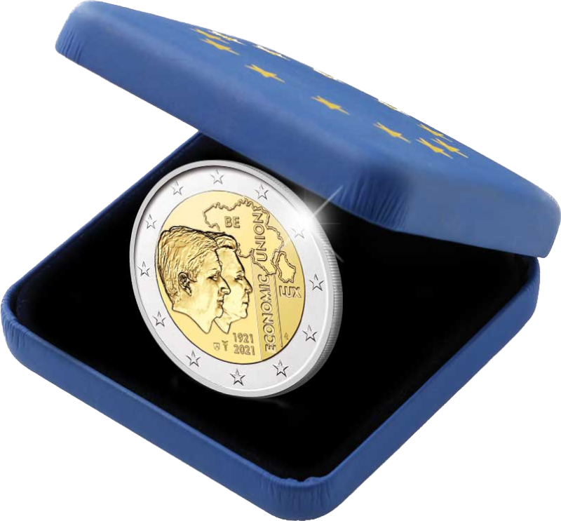 2 Euro Belgien 2021 100 Jahre Belgisch-Luxemburgische Wirtschaftsunion (BLEU)