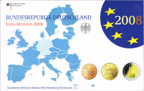 2 Euro Deutschland 2008 KMS Deutschland 2008 SP A,D,F,G,J