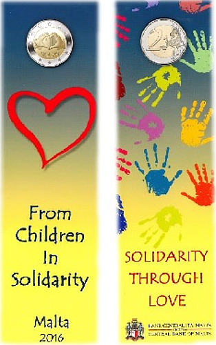 2 Euro Malta 2016 Von Kindern mit Solidarität: Liebe